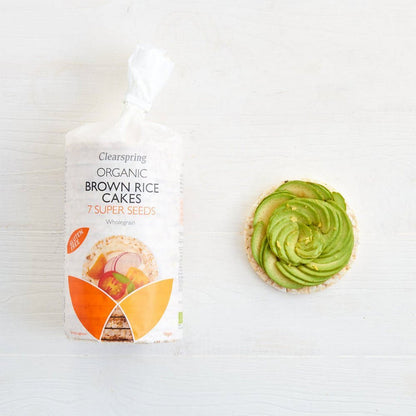 Brown Rice Cakes 7 Super Seeds 120g - Clearspring - Brown Rice Crackers - Eco Natural Products