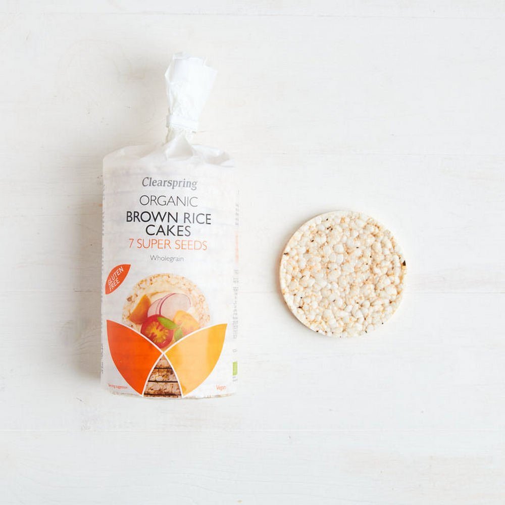 Brown Rice Cakes 7 Super Seeds 120g - Clearspring - Brown Rice Crackers - Eco Natural Products