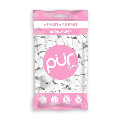 Bubblegum Flavour Chewing Gum Bag 77g - Pur - Gum - Eco Natural Products