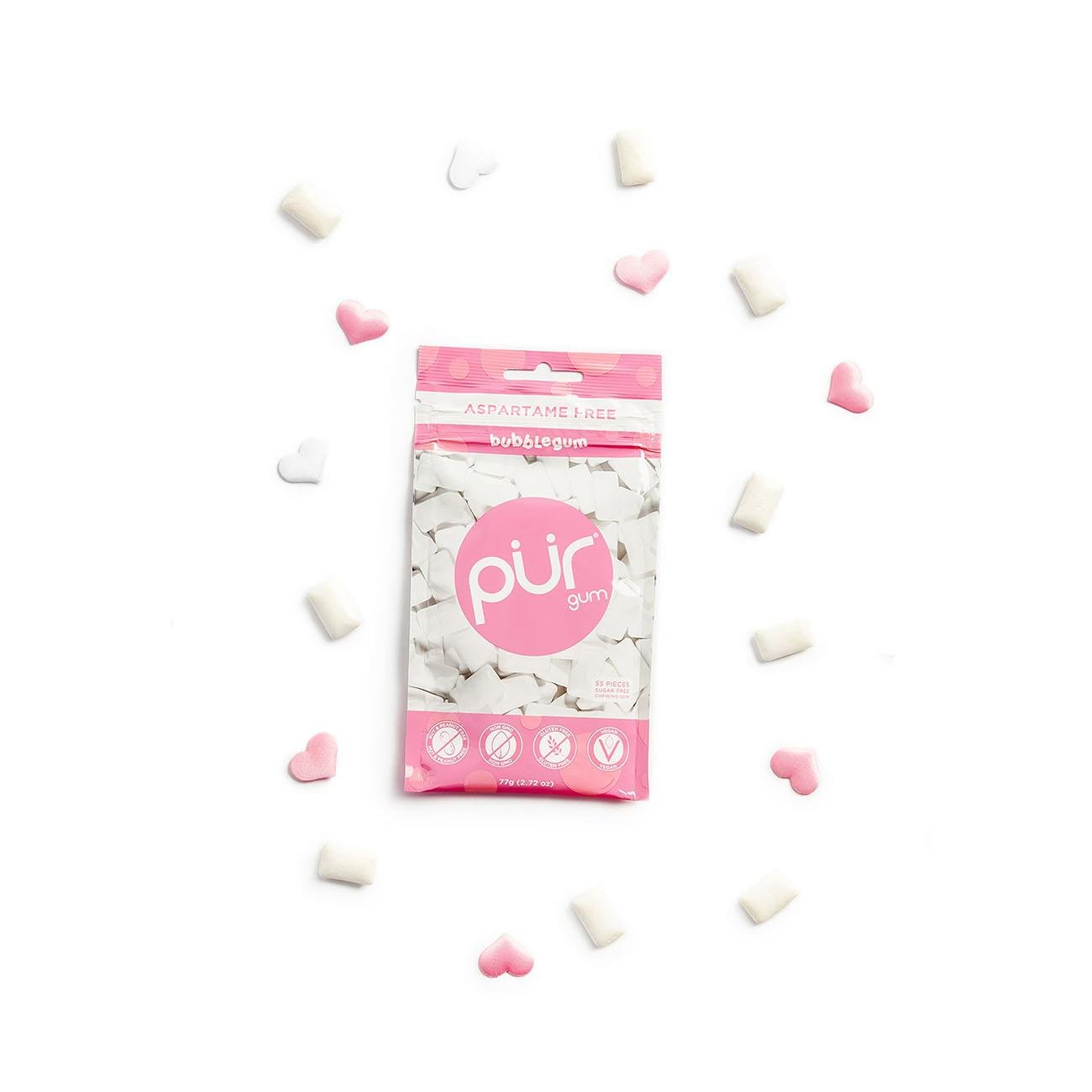 Bubblegum Flavour Chewing Gum Bag 77g - Pur - Gum - Eco Natural Products