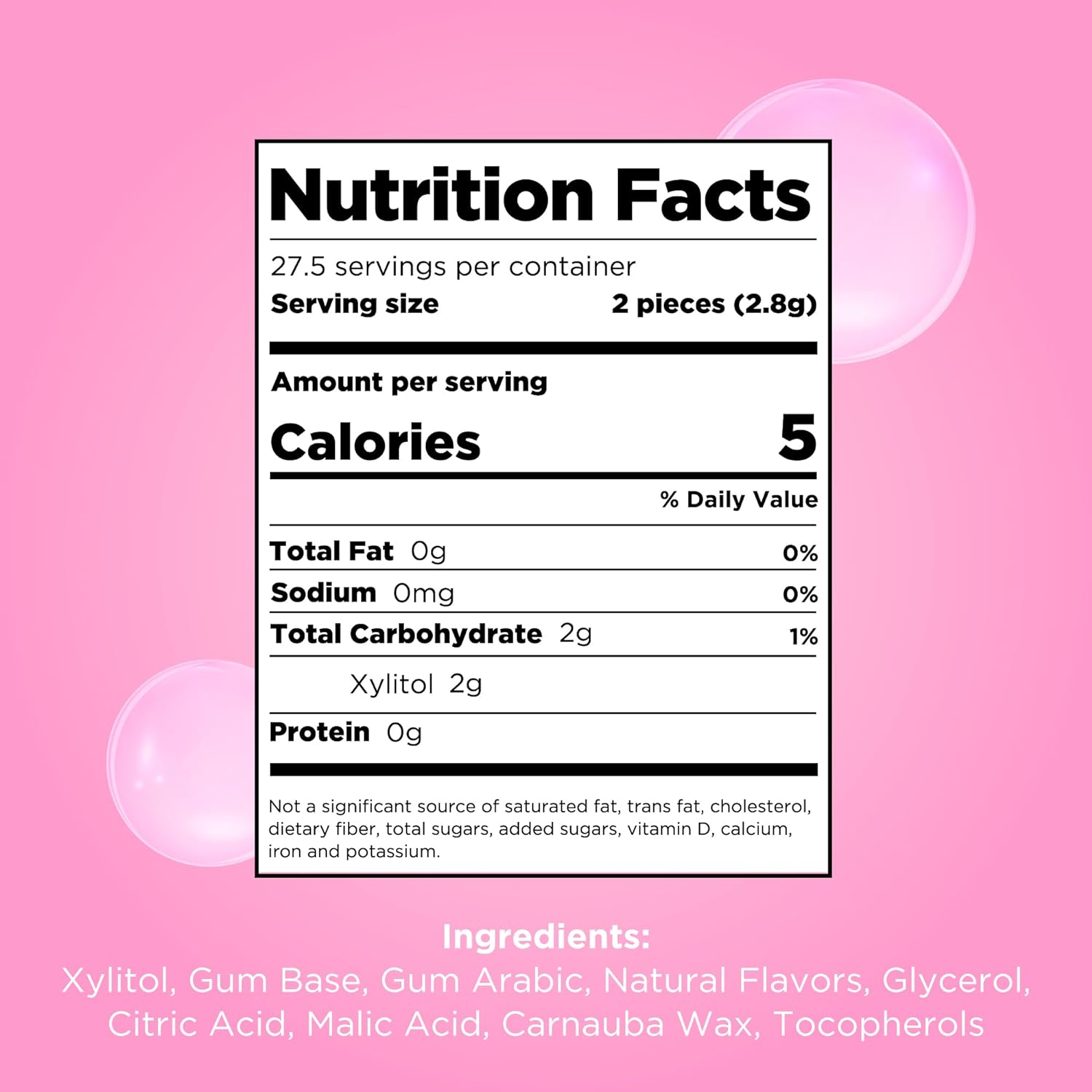 Bubblegum Flavour Chewing Gum Bag 77g - Pur - Gum - Eco Natural Products