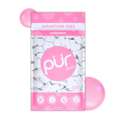 Bubblegum Flavour Chewing Gum Bag 77g - Pur - Gum - Eco Natural Products