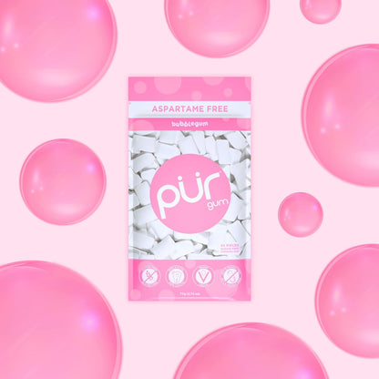 Bubblegum Flavour Chewing Gum Bag 77g - Pur - Gum - Eco Natural Products