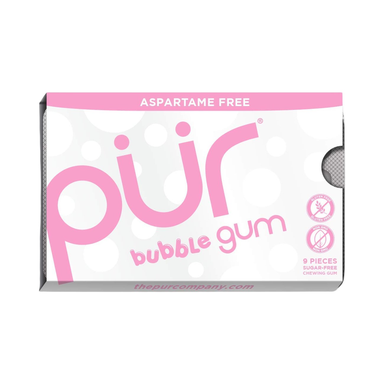 Bubblegum Flavour Chewing Gum Blister Pack 9 Pieces - Eco Natural Products - Pur - Gum