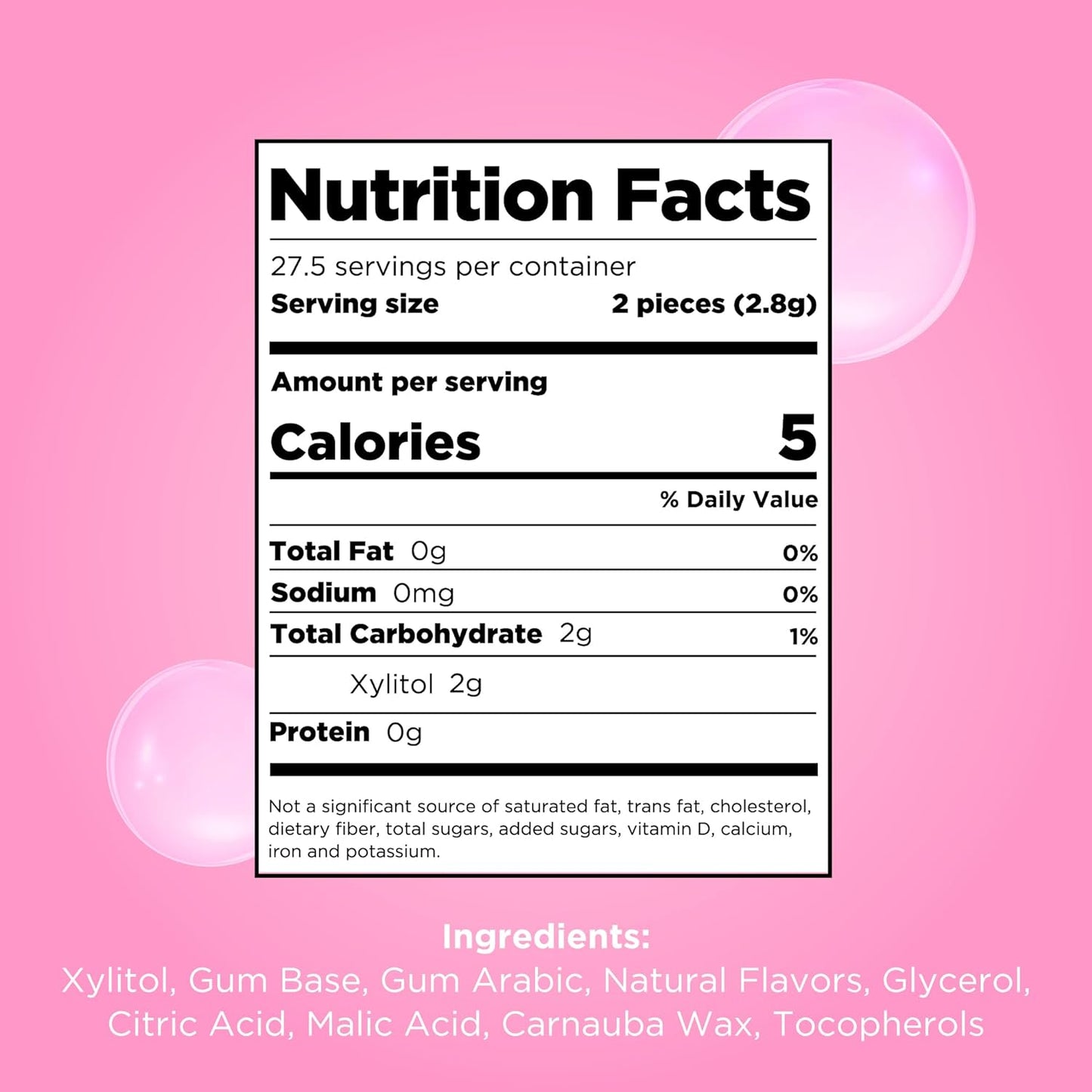 Bubblegum Flavour Chewing Gum Blister Pack 9 Pieces - Pur - Gum - Eco Natural Products