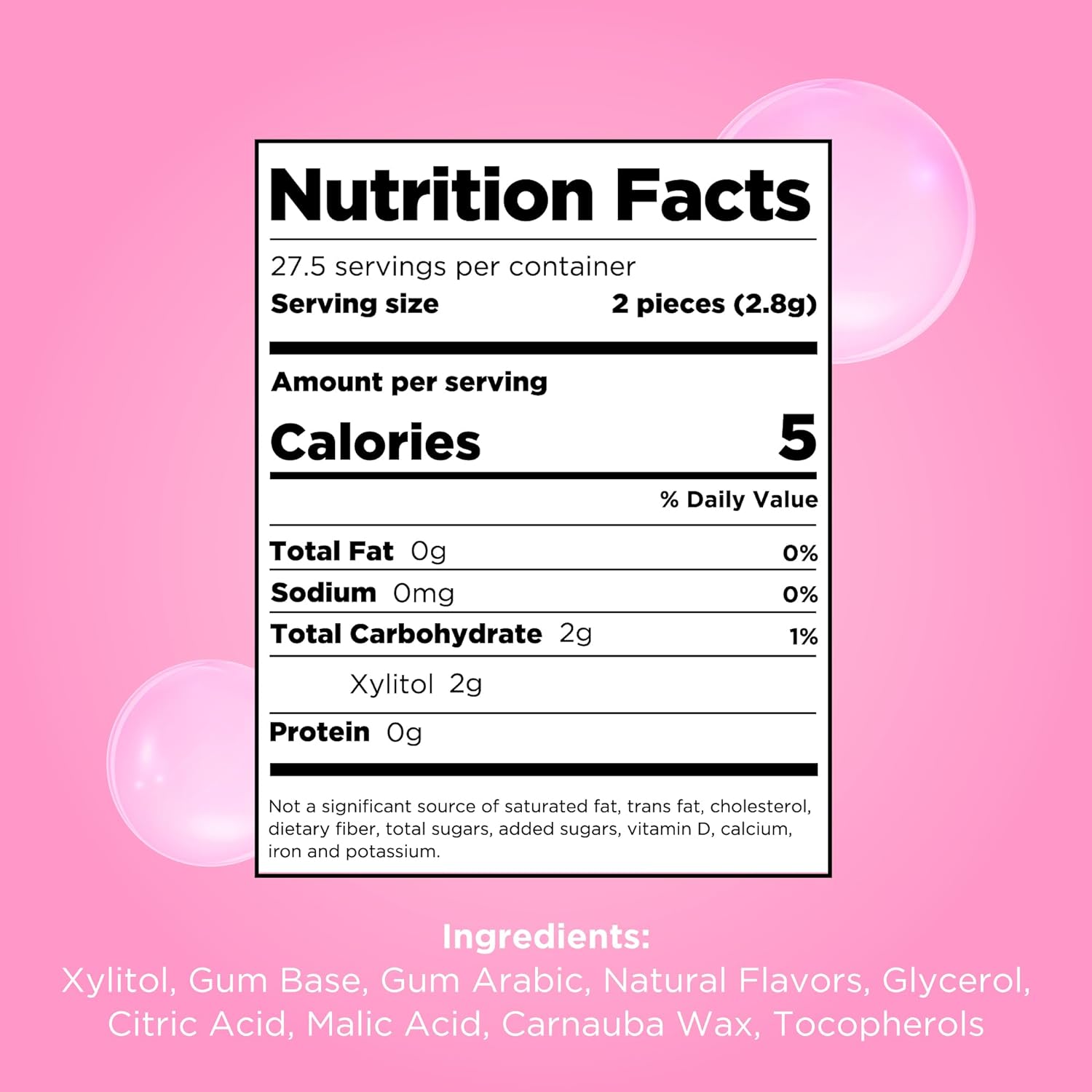 Bubblegum Flavour Chewing Gum Blister Pack 9 Pieces - Pur - Gum - Eco Natural Products