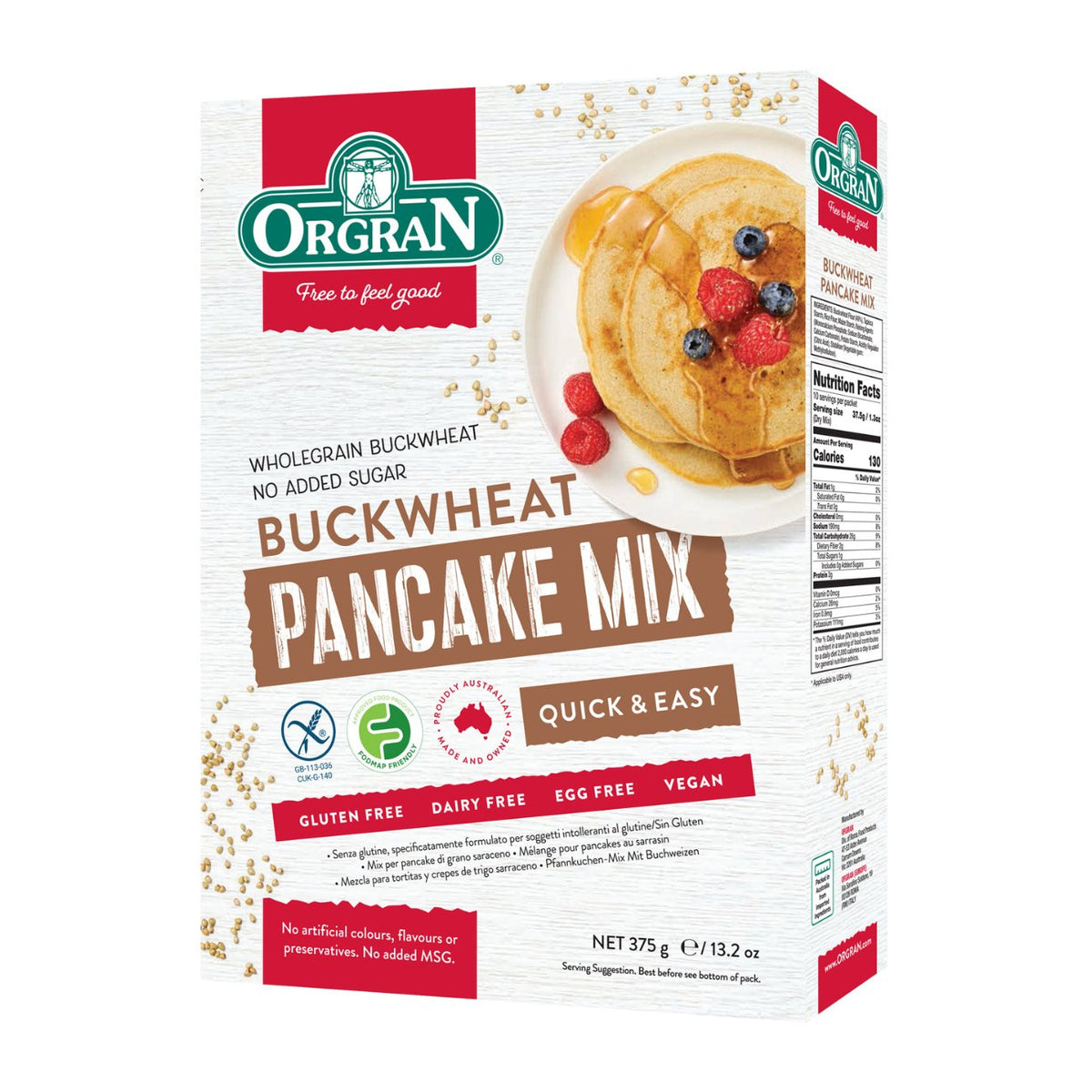Buckwheat Pancake Mix 375g - Orgran - Pancake Mix - Eco Natural Products