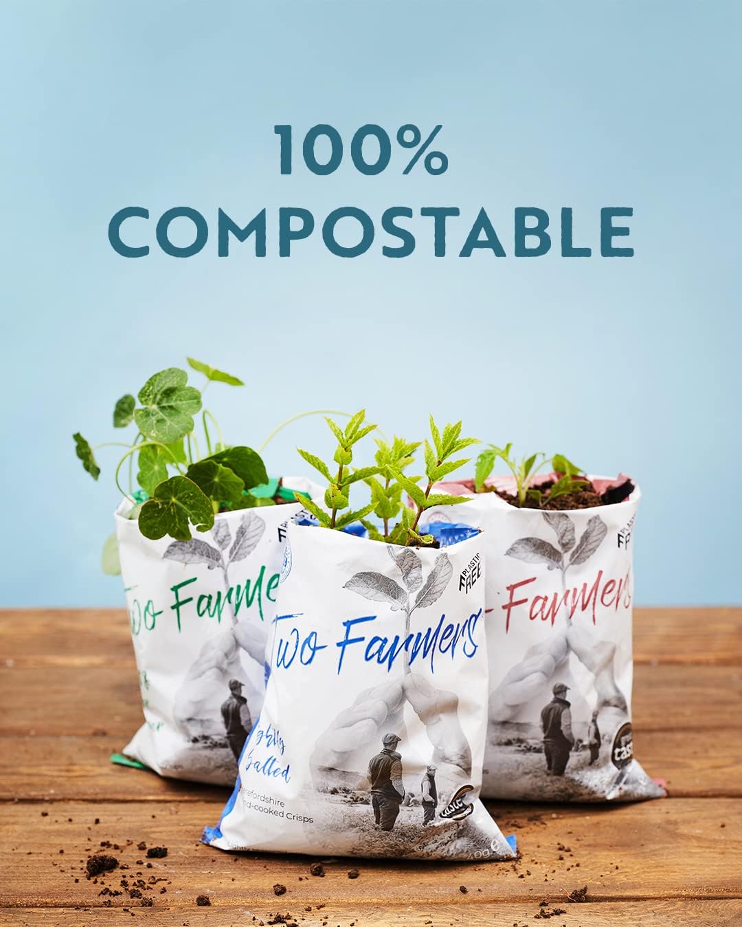 Bullshot Crisps Compostable Packaging 40g - Eco Natural Products - Two Farmers - Potatoe Crisps