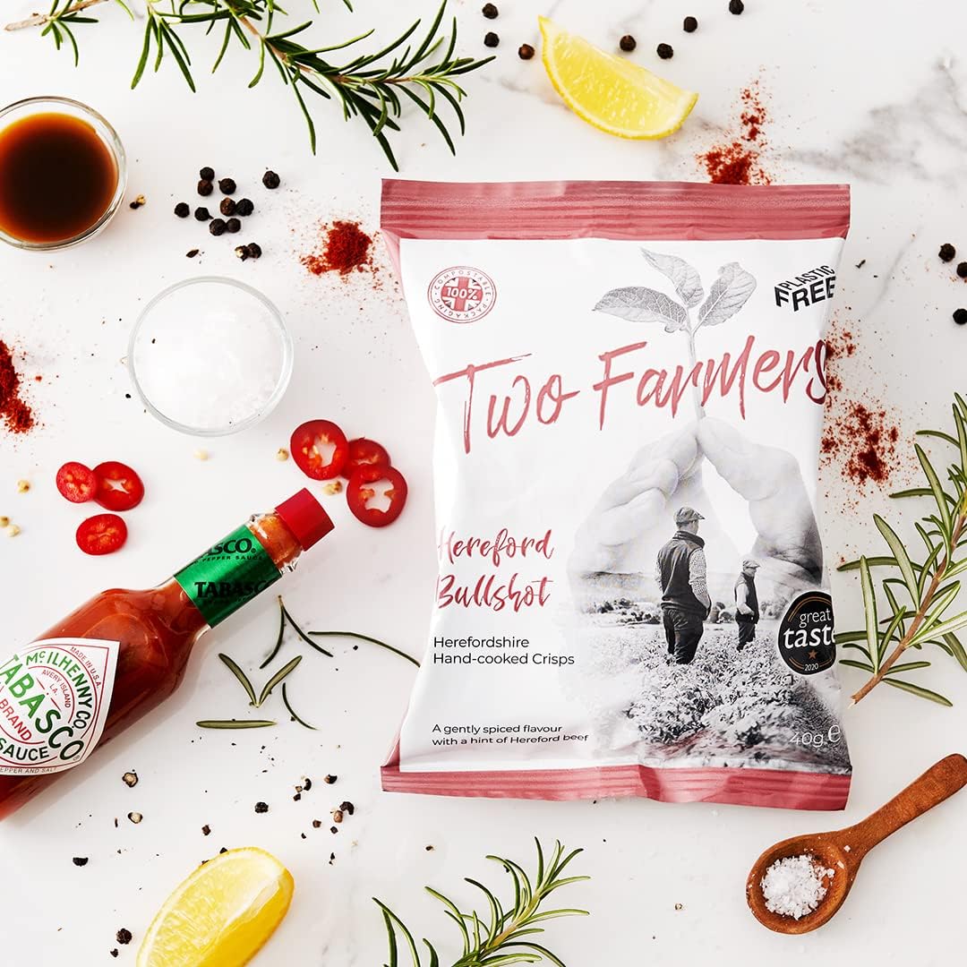 Bullshot Crisps Compostable Packaging 40g - Two Farmers - Potatoe Crisps - Eco Natural Products