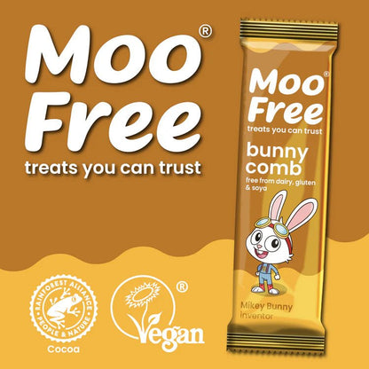 Bunnycomb Dairy Free & Vegan Mini Bar 20g - Moo Free - Chocolate Bar - Moo Free
