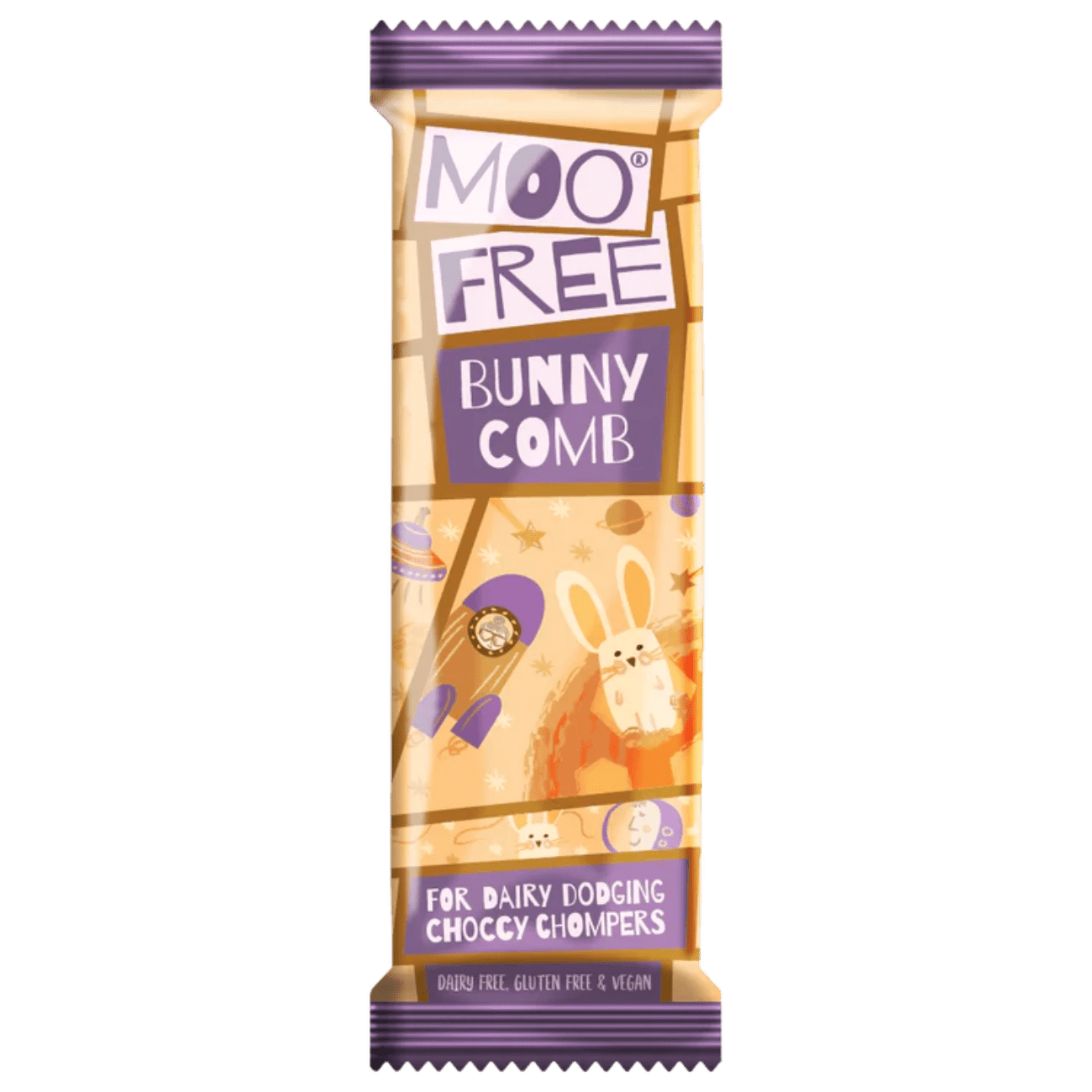 Bunnycomb Dairy Free & Vegan Mini Bar 20g - Eco Natural Products - Moo Free - Chocolate