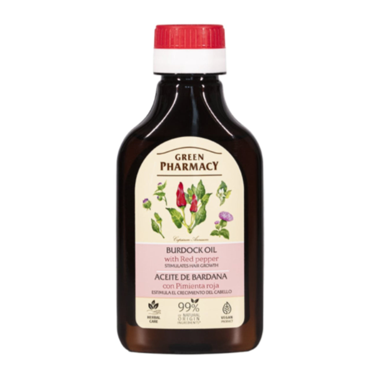 Burdock Oil With Red Pepper 100ml - Green Pharmacy - Deep Conditioning - Eco Natural Products
