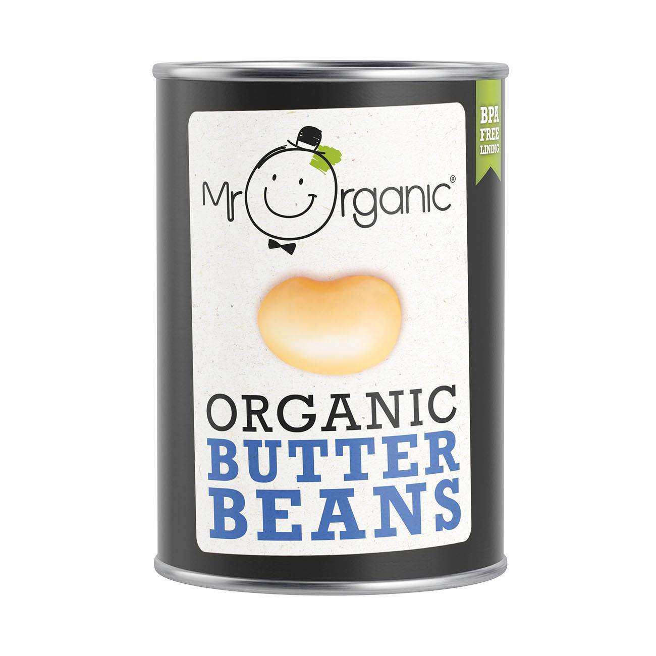 Butter Beans Tin 400g - Mr Organic - Beans - Eco Natural Products