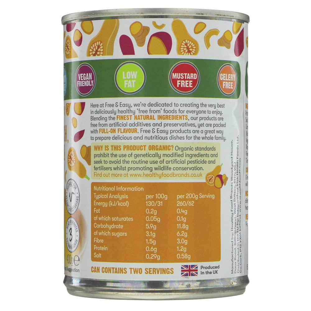 Butternut Squash, Sweet Potato & Turmeric Soup 400g - Free & Easy - Soups & Broths - Eco Natural Products