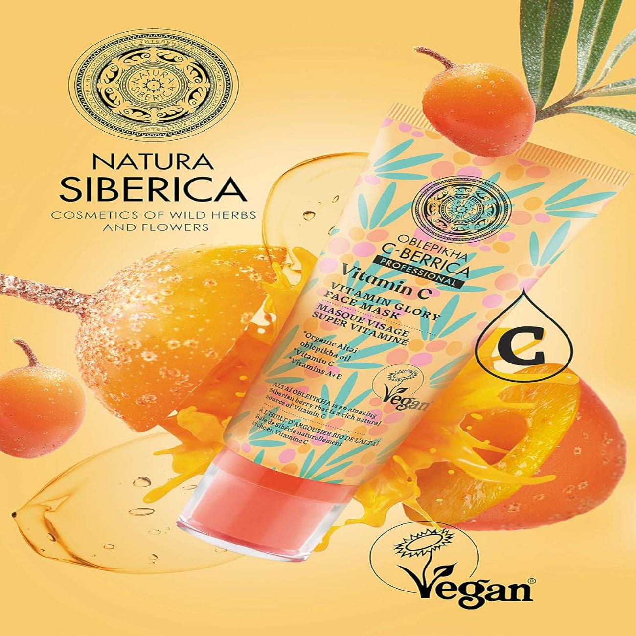 C - Berrica Vitamin Glory Face Mask 100ml Exp 03.08.2026 - Natura Siberica - Skin Care Masks & Peels - Natura Siberica