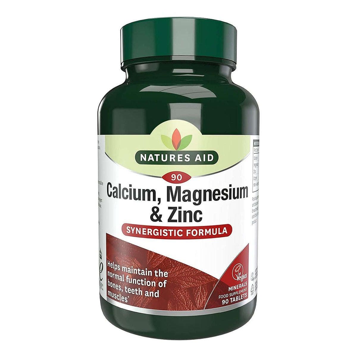 Calcium Magnesium and Zinc 90 Tablets - Natures Aid - Vitamins & Supplements - Eco Natural Products