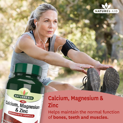 Calcium Magnesium and Zinc 90 Tablets - Natures Aid - Vitamins & Supplements - Eco Natural Products
