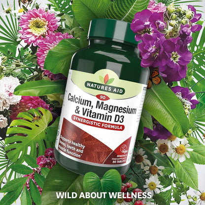 Calcium, Magnesium & Vitamin D3 90 Tablets - Natures Aid - Vitamins & Supplements - Eco Natural Products