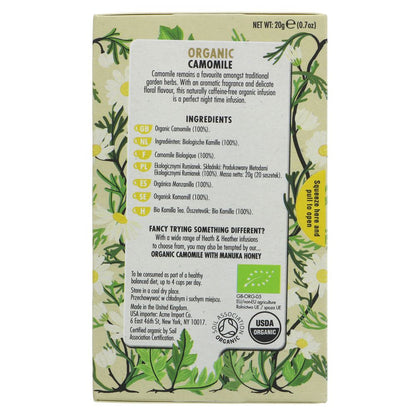 Camomile Infusion 20 Bags - Heath & Heather - Infusion - Eco Natural Products