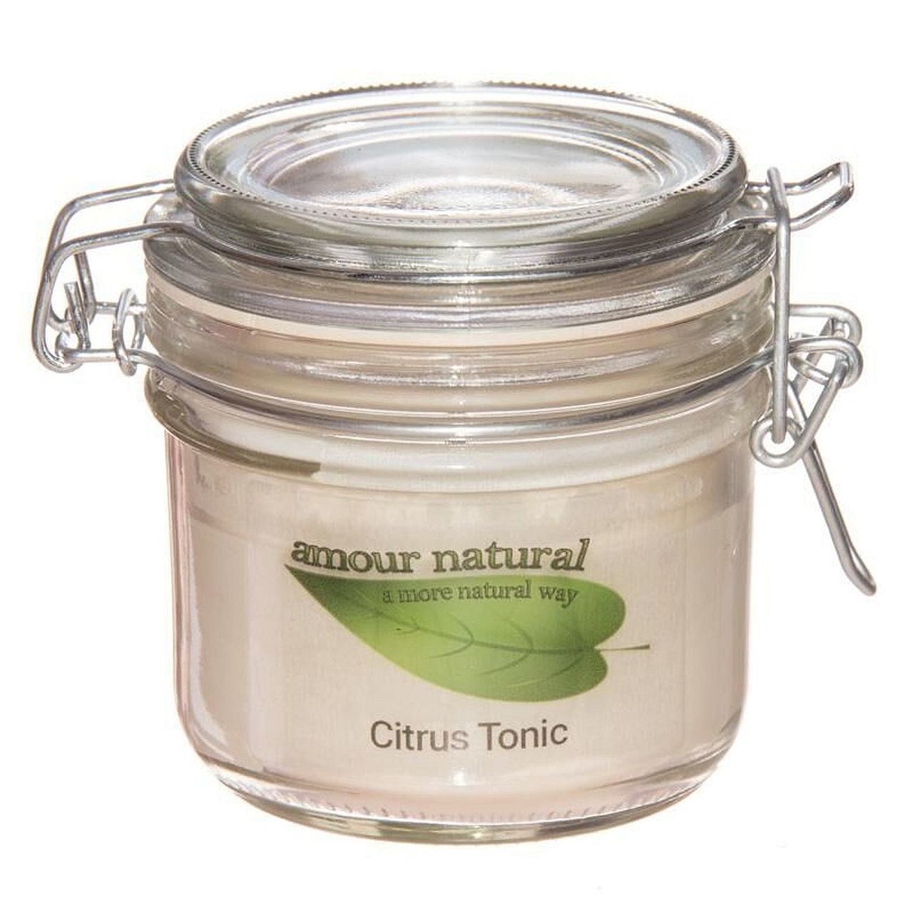 Candle in a Glass Jar Clip - Style Lid - Citrus tonic - 200ml - Amour Natural - Candle - Eco Natural Products