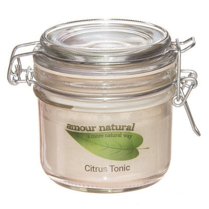 Candle in a Glass Jar Clip - Style Lid - Citrus tonic - 200ml - Amour Natural - Candle - Eco Natural Products