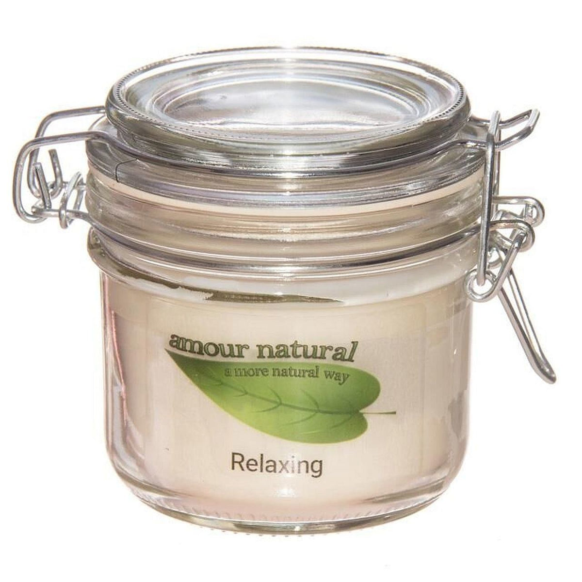 Candle in a Glass Jar Clip - Style Lid - Relaxing Lavender - 200ml - Amour Natural - Candle - Eco Natural Products