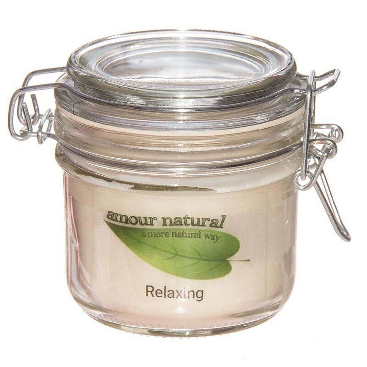 Candle in a Glass Jar Clip - Style Lid - Relaxing Lavender - 200ml - Amour Natural - Candle - Eco Natural Products