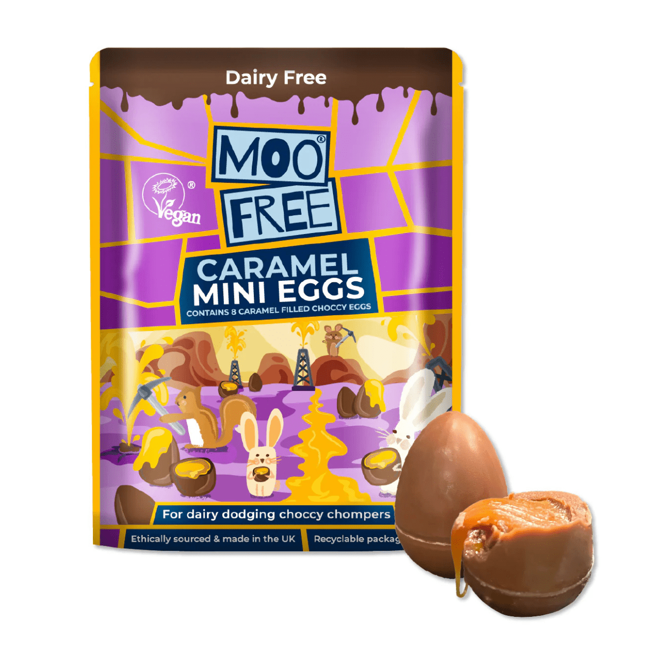 Caramel Mini Eggs 90g - Moo Free - Chocolates - Eco Natural Products