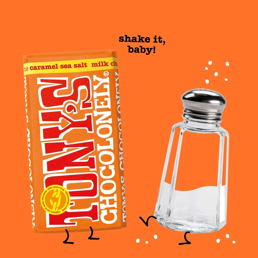 Caramel Sea Salt Milk Chocolate Bar 180g - Tony's Chocolonely - Chocolate Bar - Eco Natural Products