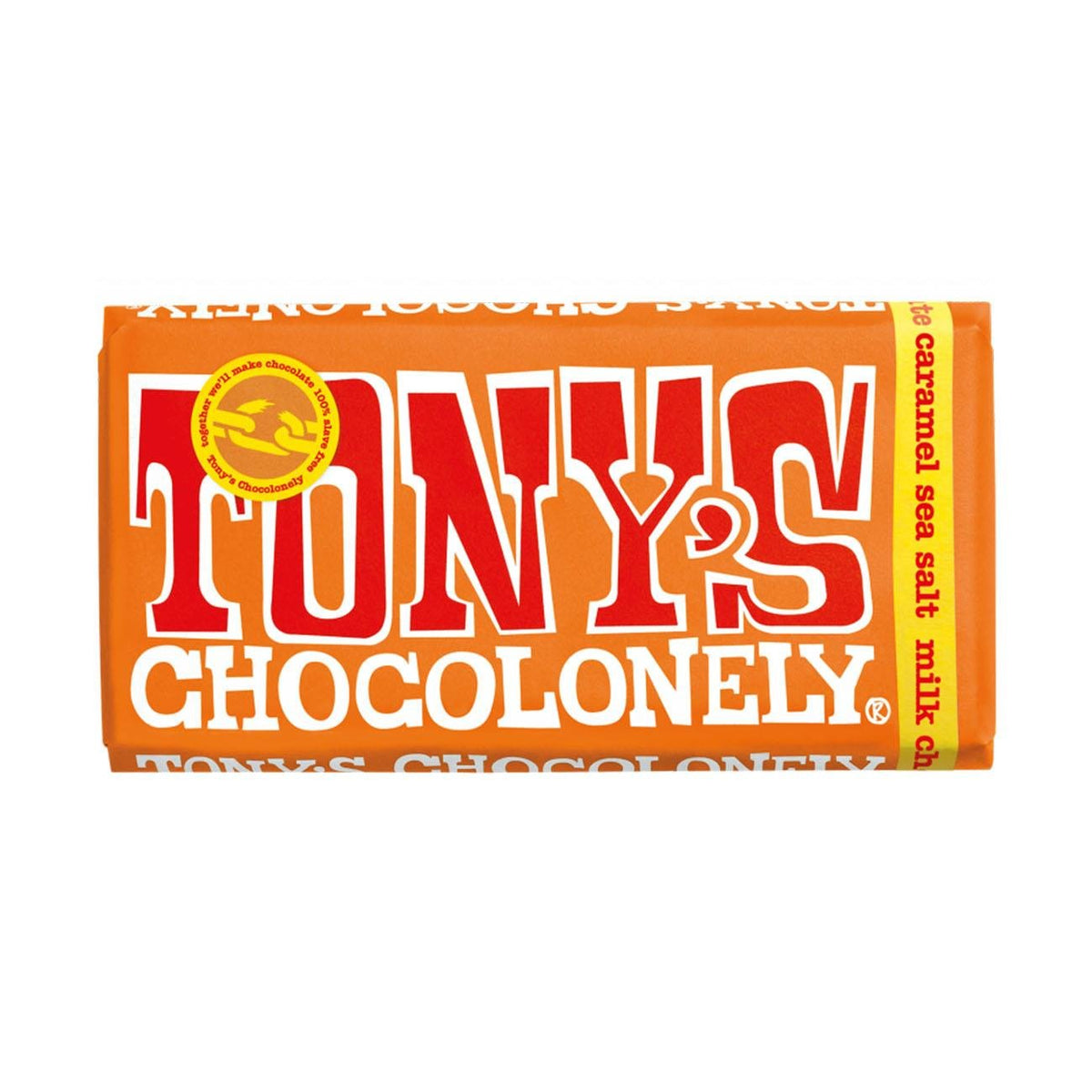 Caramel Sea Salt Milk Chocolate Bar 180g - Tony's Chocolonely - Chocolate Bar - Eco Natural Products
