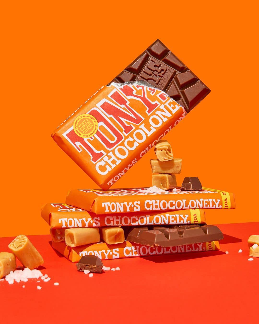 Caramel Sea Salt Milk Chocolate Bar 180g - Tony's Chocolonely - Chocolate Bar - Eco Natural Products
