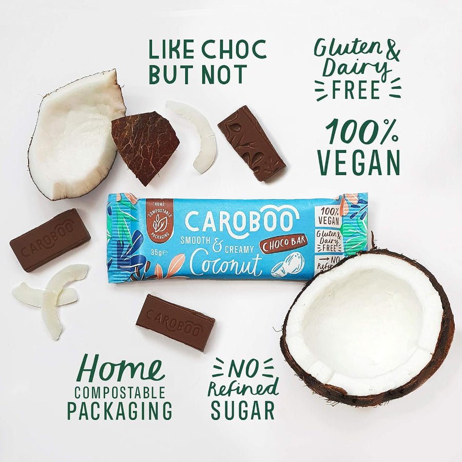 Carob Bar Coconut Smooth & Creamy 35g - Caroboo - Chocolate Bar - Caroboo