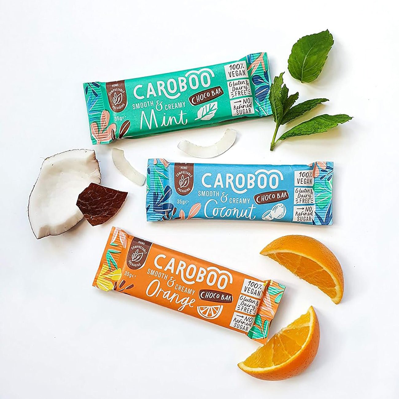 Carob Bar Mint Smooth Creamy 35G - Eco Natural Products - Caroboo - Chocolate Bar