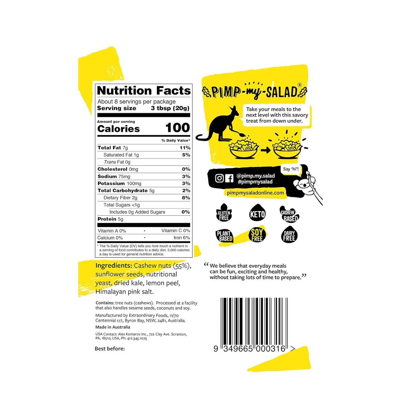 Cashew Parm Sprinkles 120g - Pimp My Salad - Sprinkles - Eco Natural Products