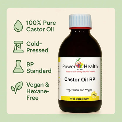 Castor Oil Cold Pressed 250ml - Power Health - Body Oil - Power Health