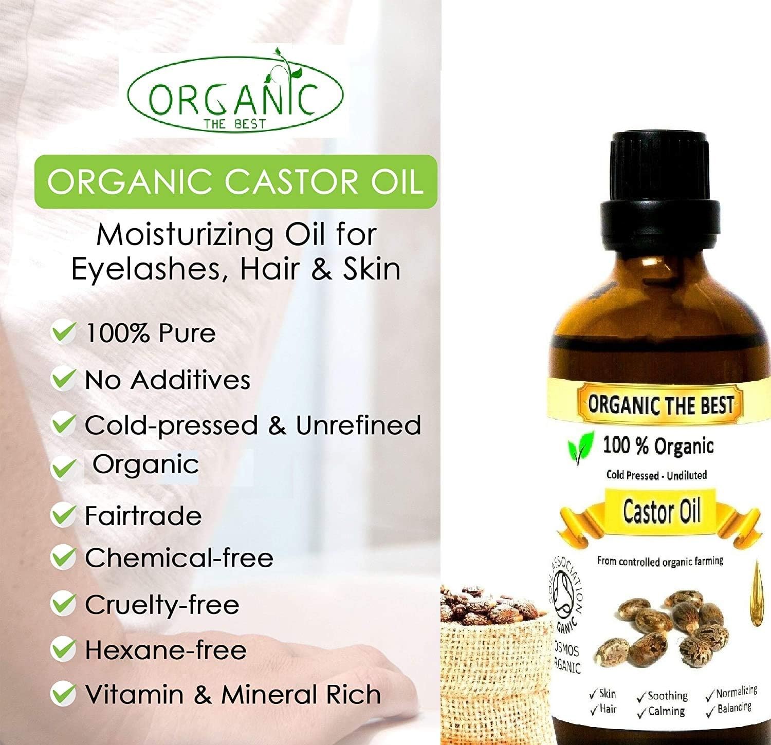 Castor Oil Organic 100ml - Organic the Best - Hair Oil - Eco Natural Products