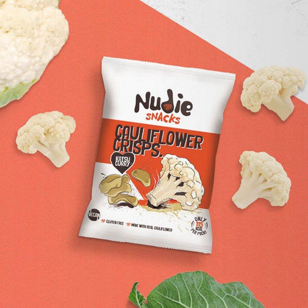 Cauliflower Crisps - Katsu Curry - 80g BBE 05.10.2024 - Eco Natural Products - Nudie Snacks - crisps