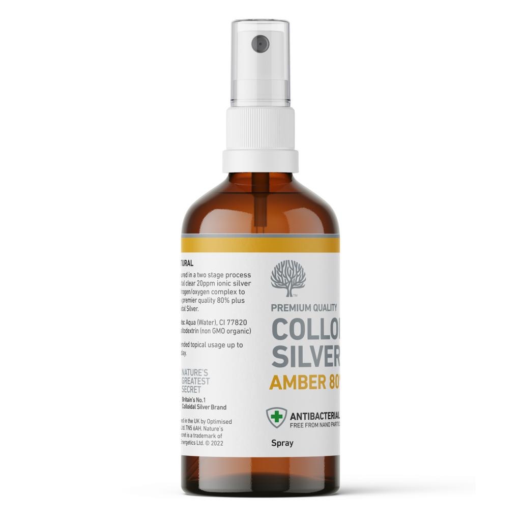 Amber 80% Colloidal Silver Solution Spray 100ml