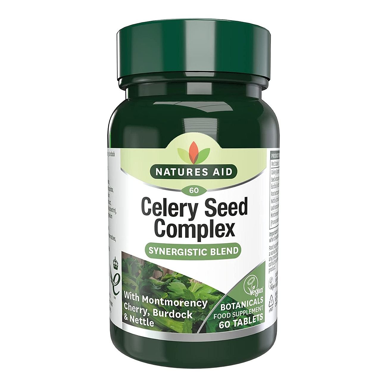 Celery Seed Complex with Montmorency Cherry, Burdock & Nettle 60 Tabs - Eco Natural Products - Natures Aid - Vitamins & Supplements