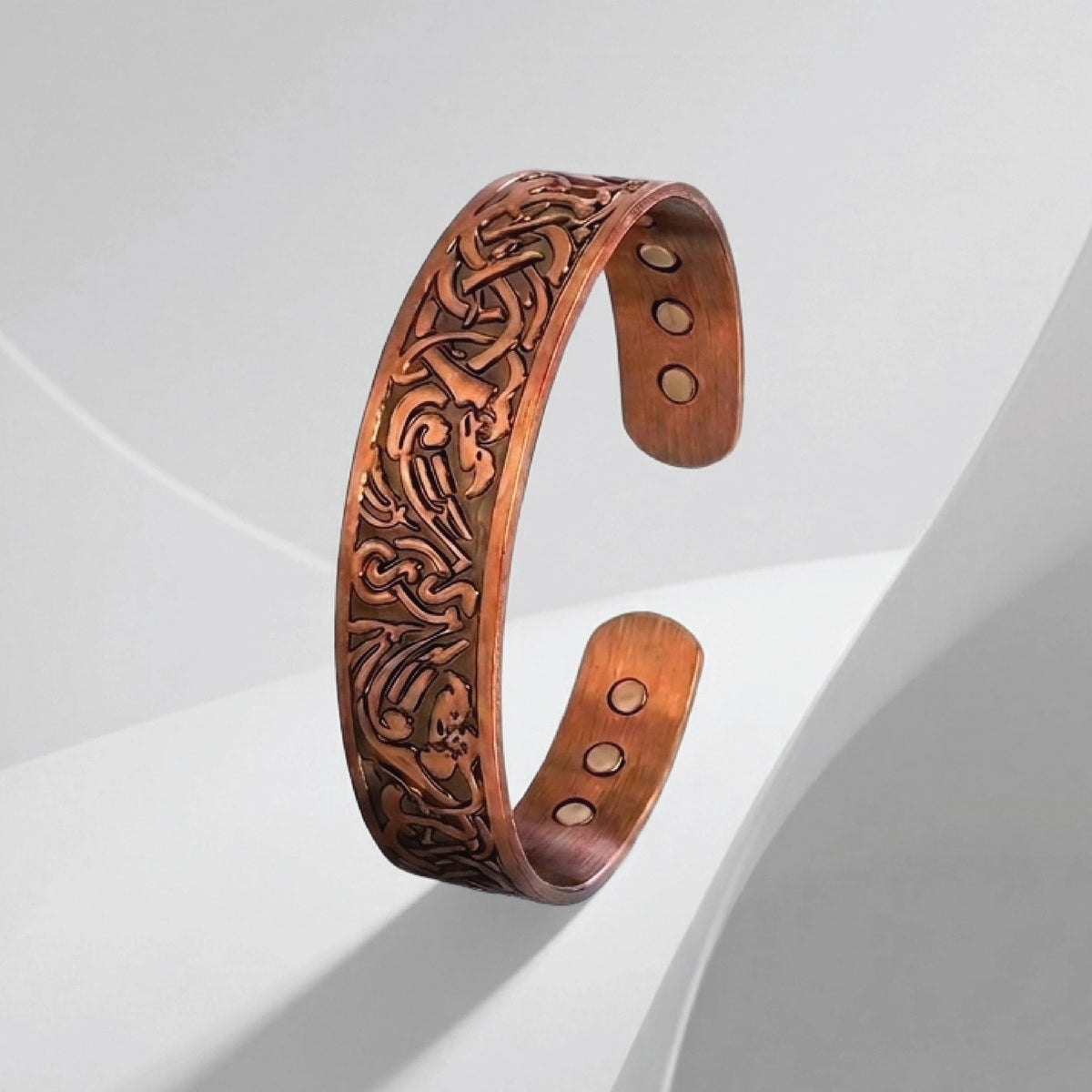Copper Bangle Celtic Eagle with Magnets 7"