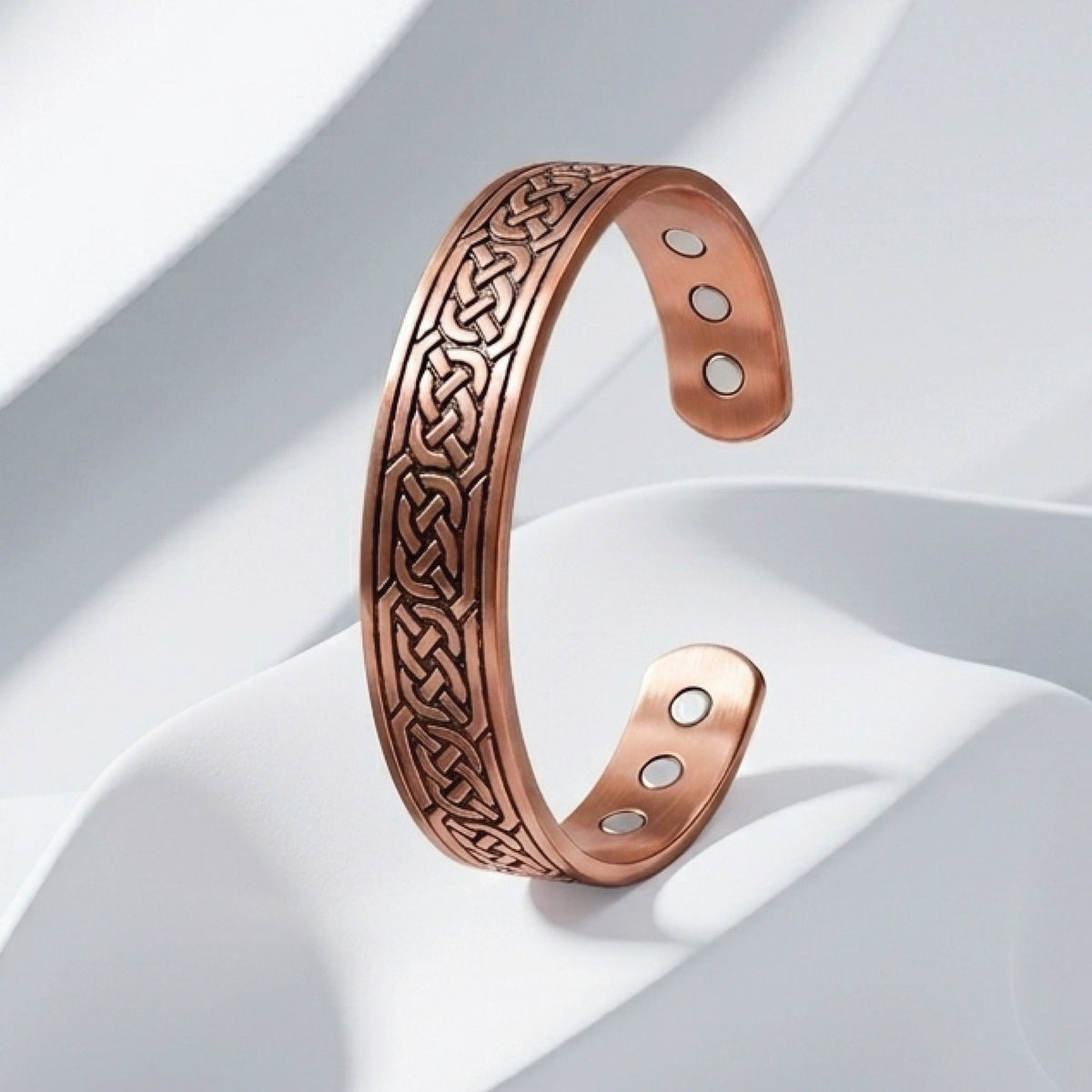 Copper Bangle Celtic Weave with Magnets
