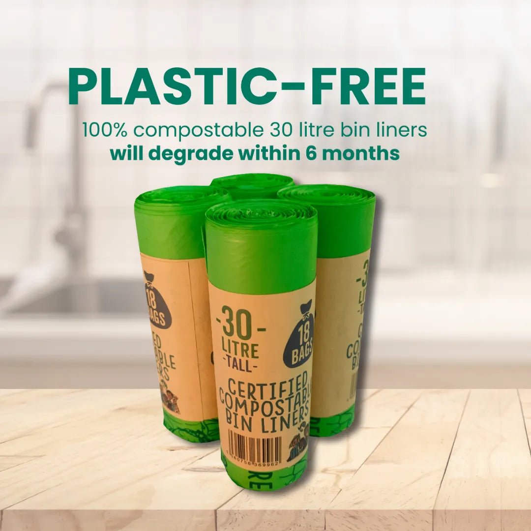 Certified Compostable Bin Bags 30L 1 Roll - Eco Green Living - Garbage Bags - Eco Green Living