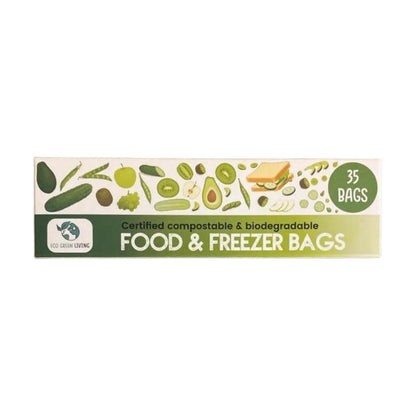 Certified Compostable Food & Freezer Bags 2 Litre 1 Roll - Eco Green Living - Food Storage Bags - Eco Green Living