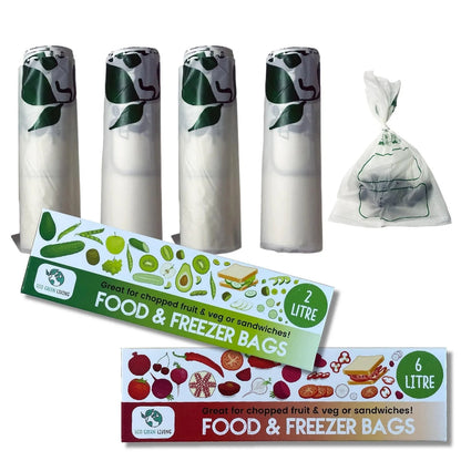 Certified Compostable Food & Freezer Bags 2 Litre 1 Roll - Eco Green Living - Food Storage Bags - Eco Green Living