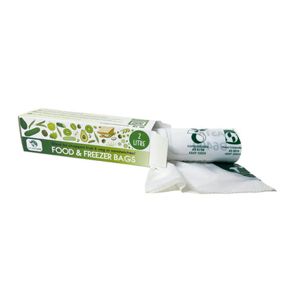 Certified Compostable Food & Freezer Bags 2 Litre 1 Roll - Eco Green Living - Food Storage Bags - Eco Green Living