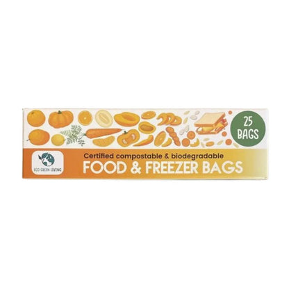 Certified Compostable Food & Freezer Bags 4 Litre 25 Bags - Eco Green Living - Food Storage Bags - Eco Green Living