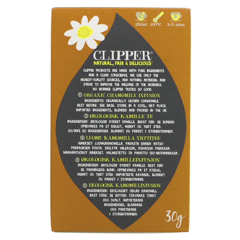 Chamomile Infusion 20 Bags BBE 11.11.2023 - Eco Natural Products - Clipper - Infusion