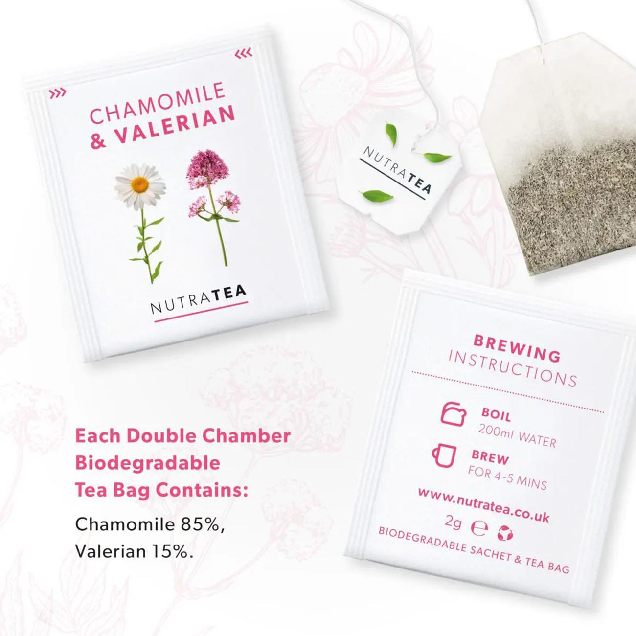 Chamomile & Valerian Herbal Tea 20 Bags - NutraTea - Herbal Tea - NutraTea