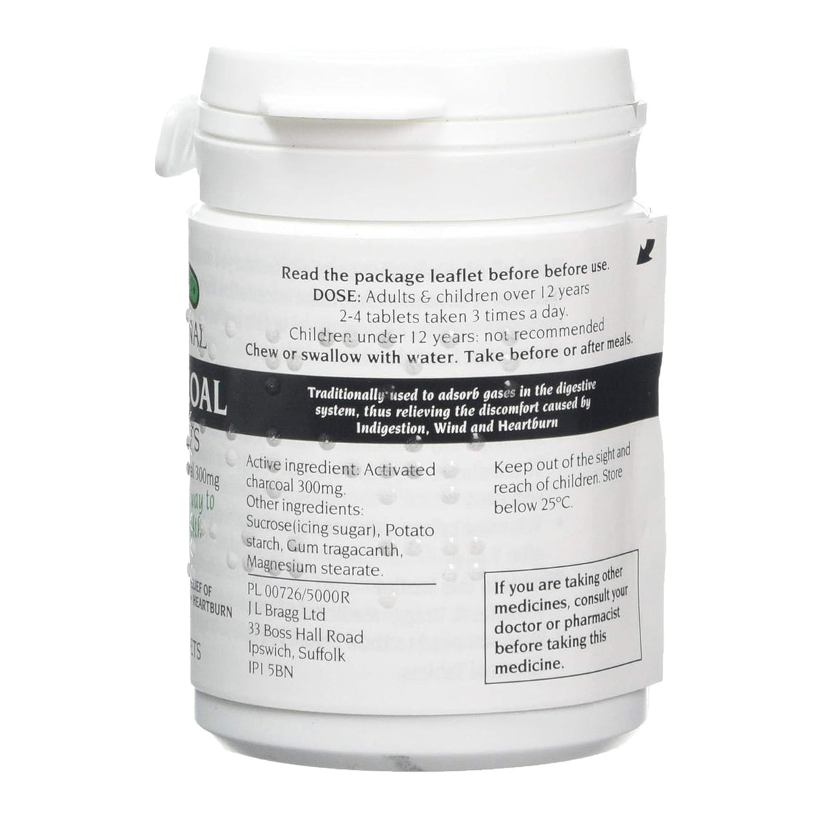 Charcoal 300mg 100 tablets - Braggs - Supplements - Eco Natural Products