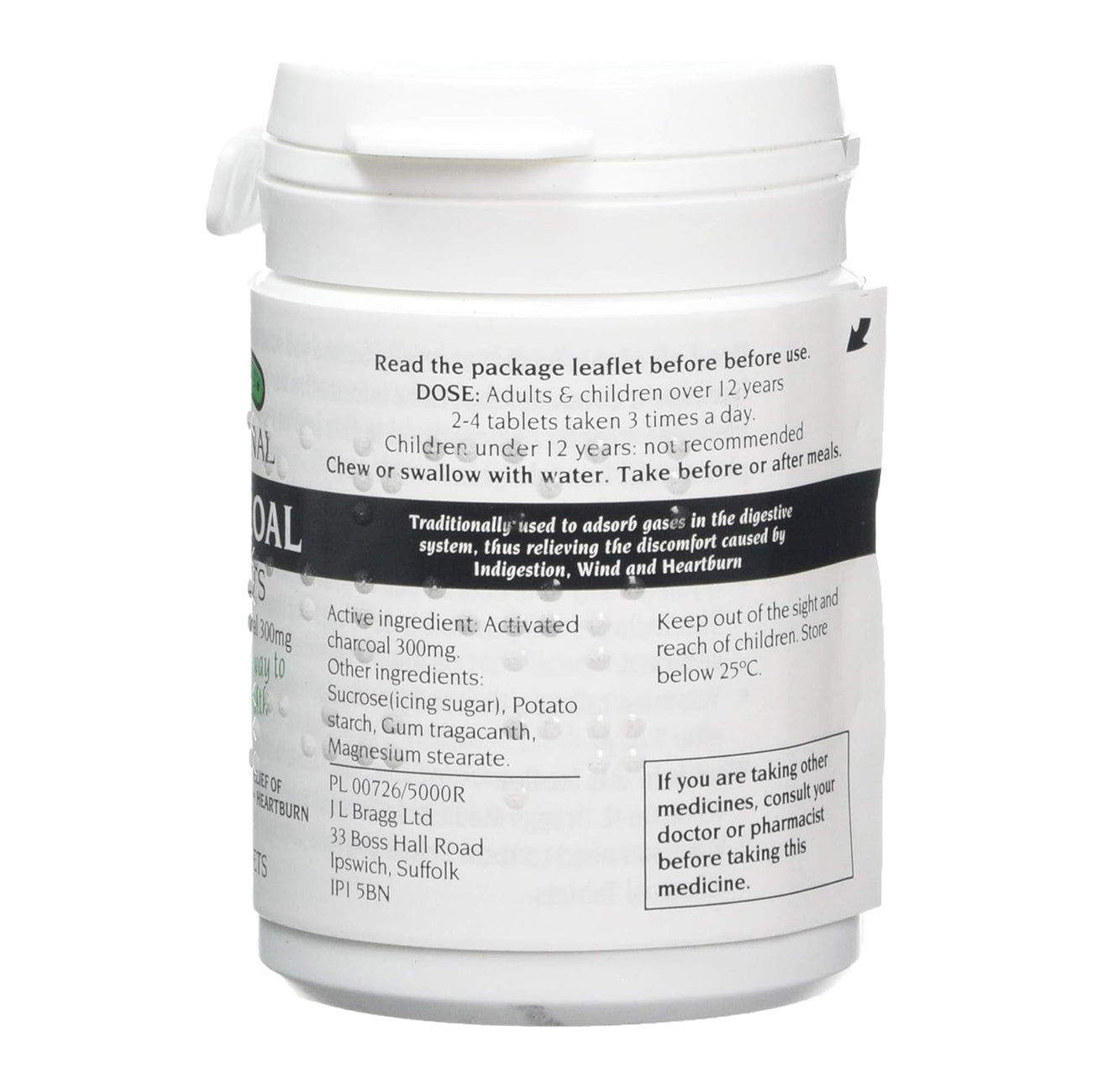 Charcoal 300mg 100 tablets - Braggs - Supplements - Eco Natural Products